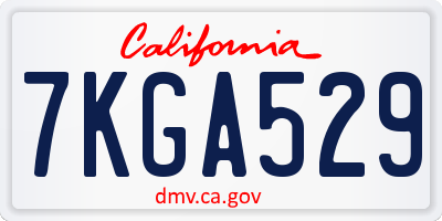 CA license plate 7KGA529