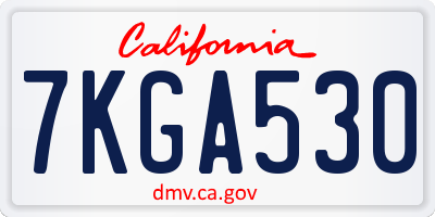CA license plate 7KGA530