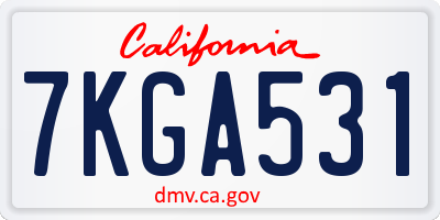 CA license plate 7KGA531
