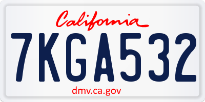 CA license plate 7KGA532