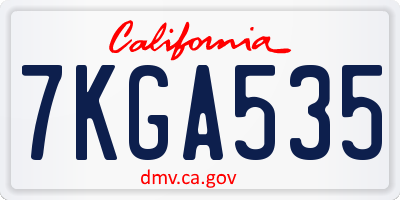 CA license plate 7KGA535