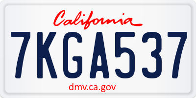 CA license plate 7KGA537