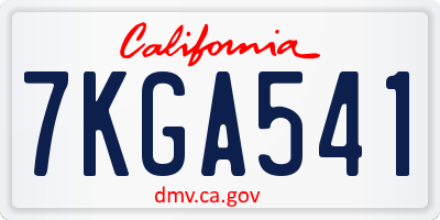 CA license plate 7KGA541
