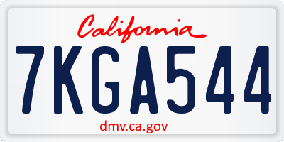 CA license plate 7KGA544