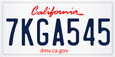 CA license plate 7KGA545