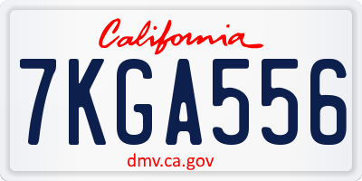 CA license plate 7KGA556