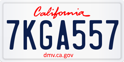 CA license plate 7KGA557