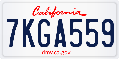 CA license plate 7KGA559