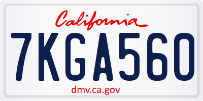 CA license plate 7KGA560