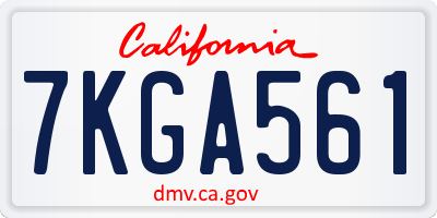 CA license plate 7KGA561