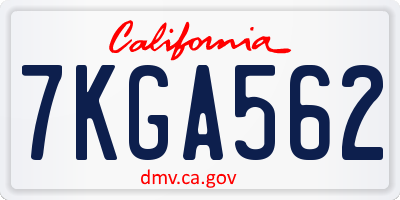 CA license plate 7KGA562