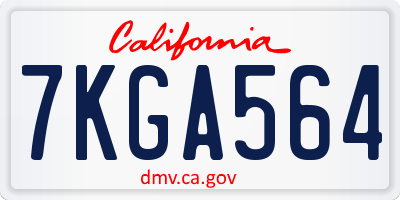 CA license plate 7KGA564