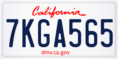CA license plate 7KGA565