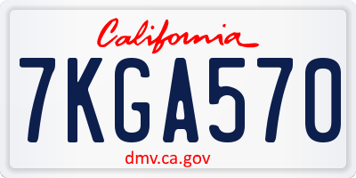 CA license plate 7KGA570