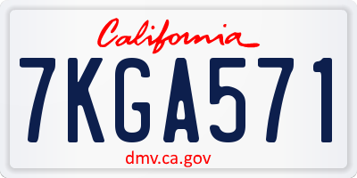 CA license plate 7KGA571