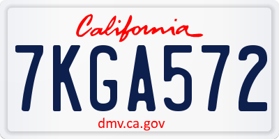 CA license plate 7KGA572