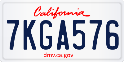 CA license plate 7KGA576