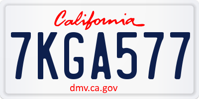 CA license plate 7KGA577