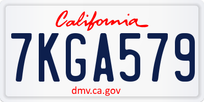 CA license plate 7KGA579