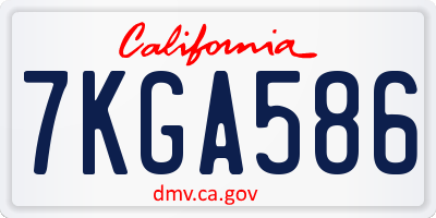 CA license plate 7KGA586