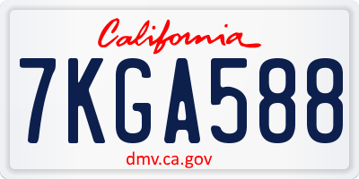 CA license plate 7KGA588
