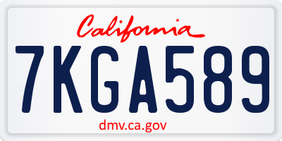 CA license plate 7KGA589