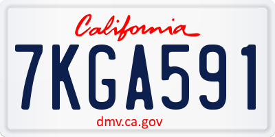 CA license plate 7KGA591