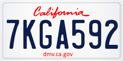 CA license plate 7KGA592