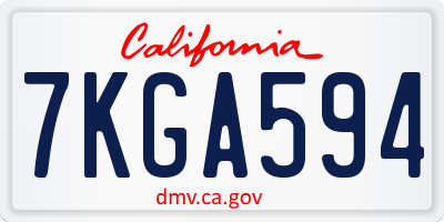CA license plate 7KGA594