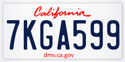 CA license plate 7KGA599