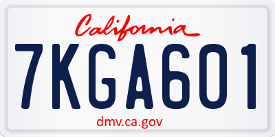 CA license plate 7KGA601