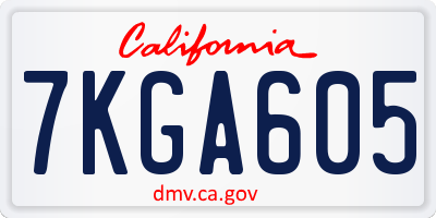 CA license plate 7KGA605