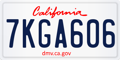 CA license plate 7KGA606