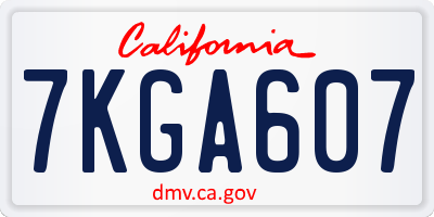 CA license plate 7KGA607