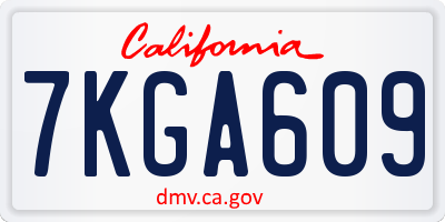 CA license plate 7KGA609