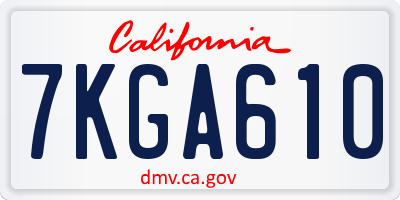 CA license plate 7KGA610