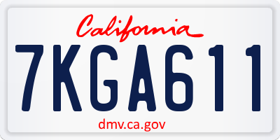 CA license plate 7KGA611