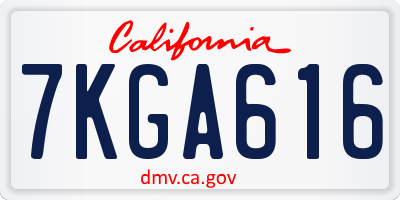 CA license plate 7KGA616