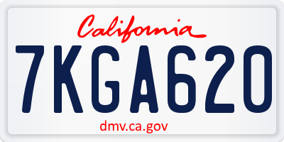 CA license plate 7KGA620