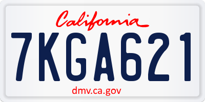 CA license plate 7KGA621
