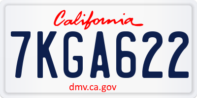 CA license plate 7KGA622