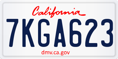 CA license plate 7KGA623