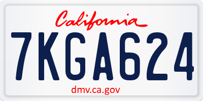 CA license plate 7KGA624
