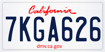 CA license plate 7KGA626