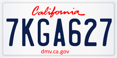 CA license plate 7KGA627