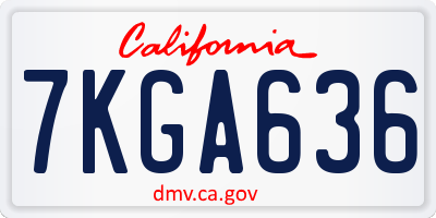 CA license plate 7KGA636