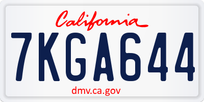 CA license plate 7KGA644