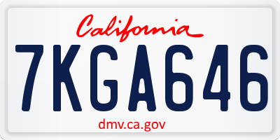 CA license plate 7KGA646