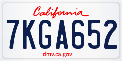 CA license plate 7KGA652