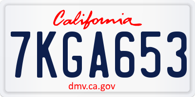 CA license plate 7KGA653